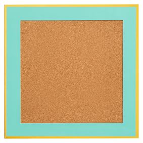 Paper Border Corkboard Aqua Blue With Gold Metallic Trim Sale