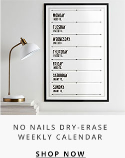 No Nails Dry-Erase Weekly Calendar
