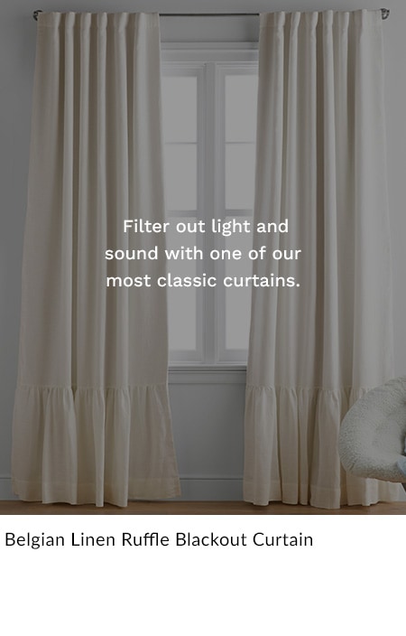 Belgian Linen Ruffle Blackout Curtain