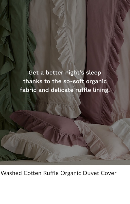 Washed Cotton Ruffle Organic Duvet Cover
