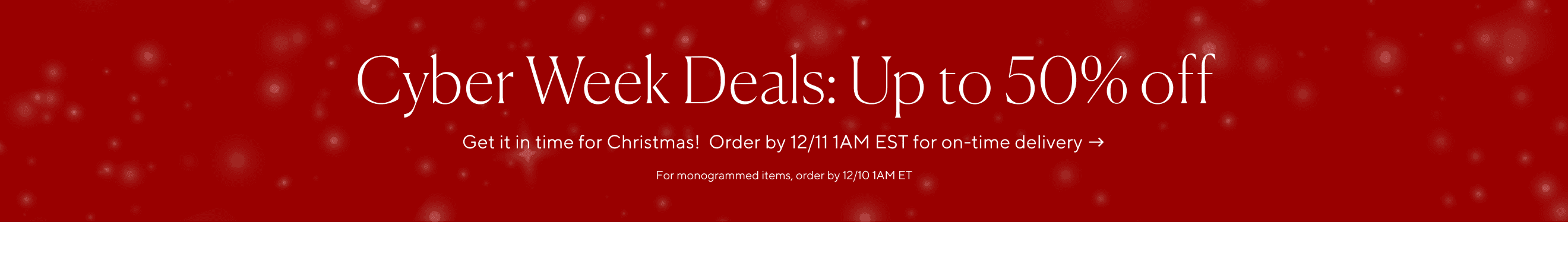 Cyber Week Deals: Up to 50% Off