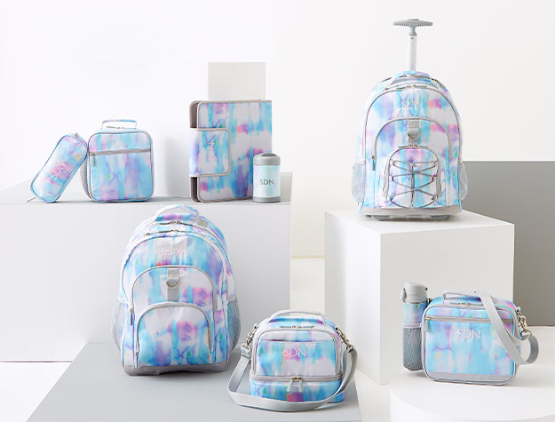 different watercolor backpacks