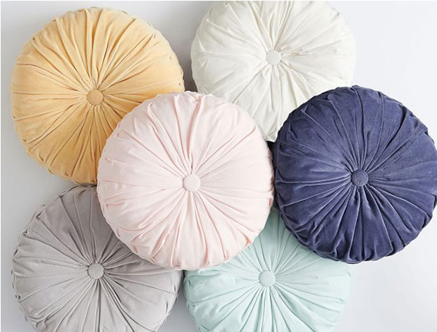 colorful velvet pleated pillows