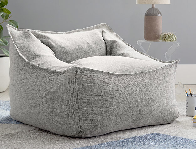 plush lounge chair in a teen bedroom