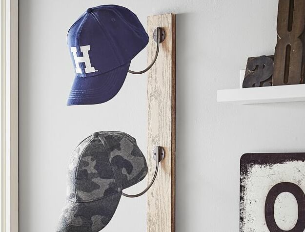 Hat storage on wall