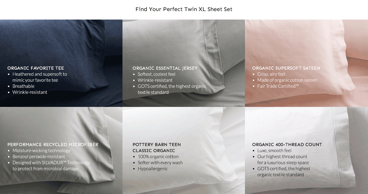 Find Your Perfect Twin XL Sheet Set