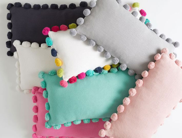 decorative pillows with pom poms