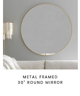 Metal Framed 30 Inch Round Mirror