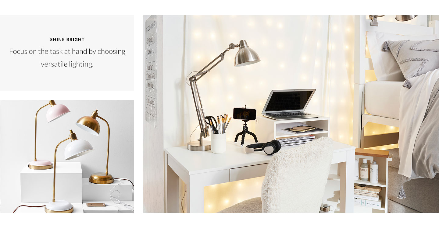 shine bright - focus on the task at hand by choosing versatile lighting.