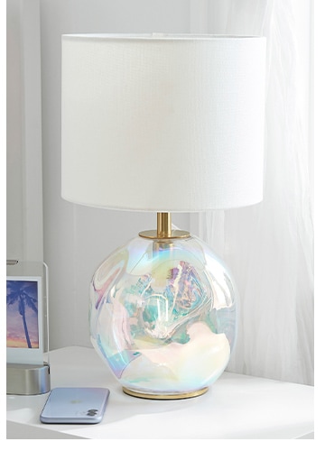 Iridescent Globe Table Lamp