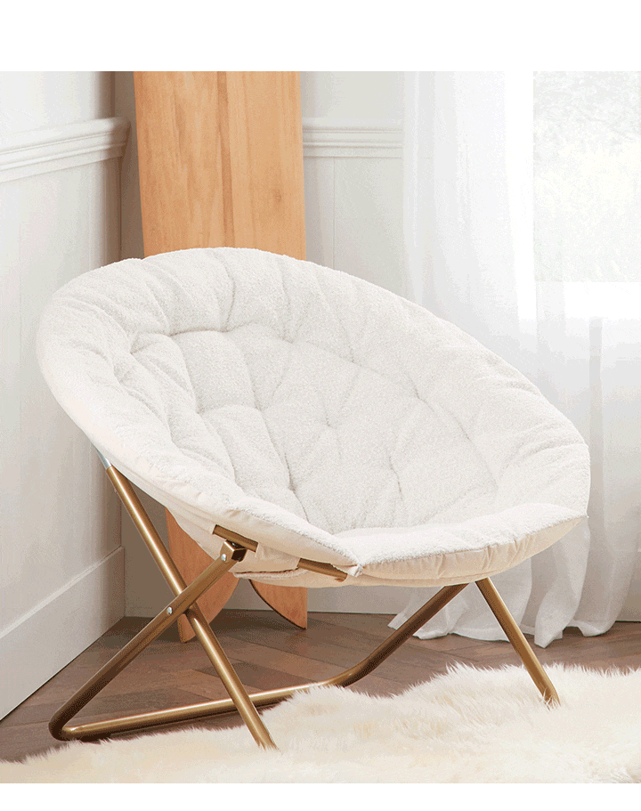 Chunky Boucle Ivory Hang-A-Round Chair