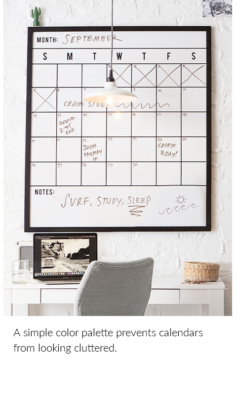 A simple color palette prevents calendars from looking cluttered.