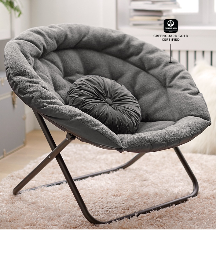 Chunky Boucle Charcoal Hang A Round Chair