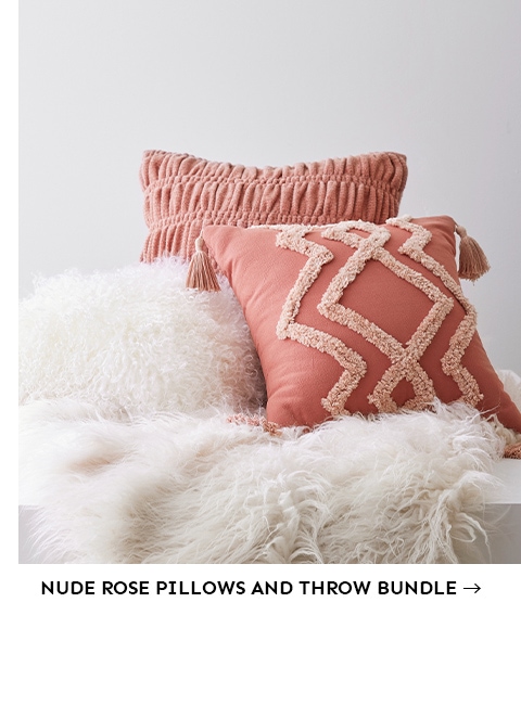 Nude Rose Pillows and Throw Bundle