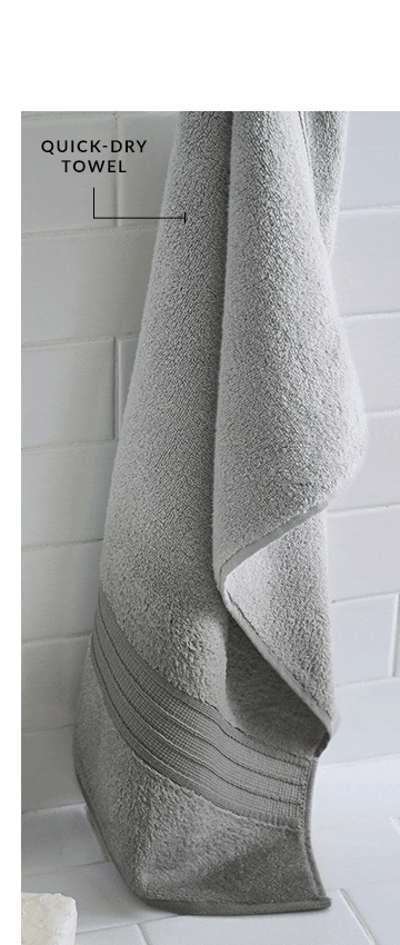 Quick Dry Towel & Bath Mat Set - Light Gray