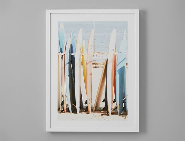 Framed surfboard art