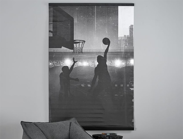 Black and white basketball wall mural