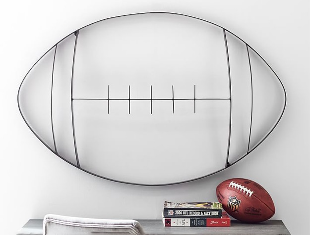 Metal football wall art