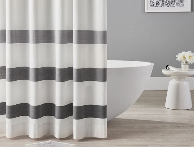 Striped shower curtain