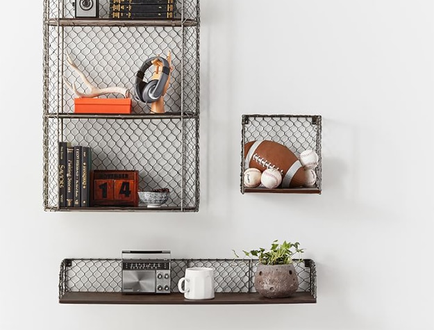Industrial metal shelving