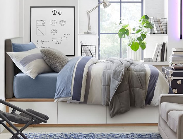 Weighted blanket on bed