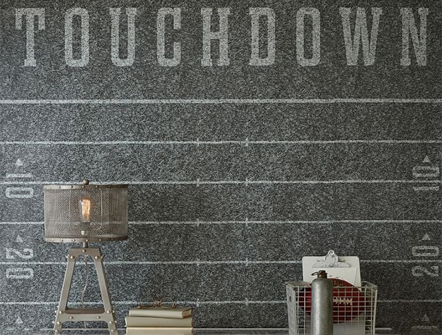 Football field peel and stick wallpaper decal