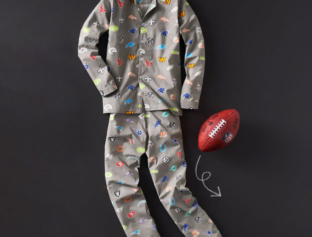 Pajamas with all NFL team logos.
