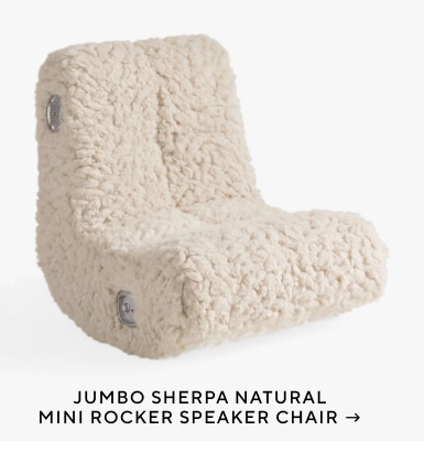 Jumbo Sherpa Neutral Mini Rocker Speaker Chair