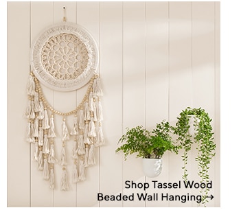 Tassel Wood Beaded Wall Hanging