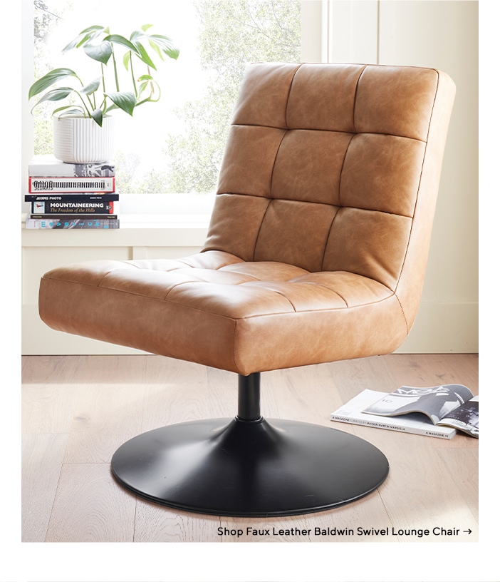 Faux Leather Baldwin Swivel Lounge Chair