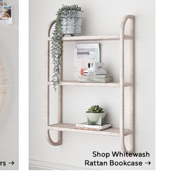 Whitewash Rattan Bookcase
