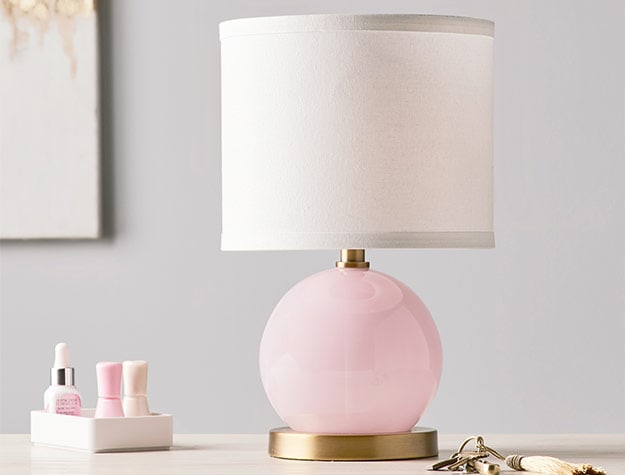 pink globe lamp