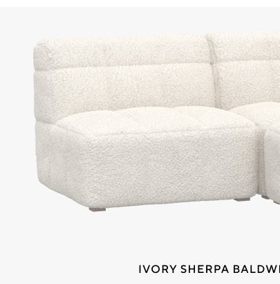 Ivory Sherpa Baldwin Sectional Set
