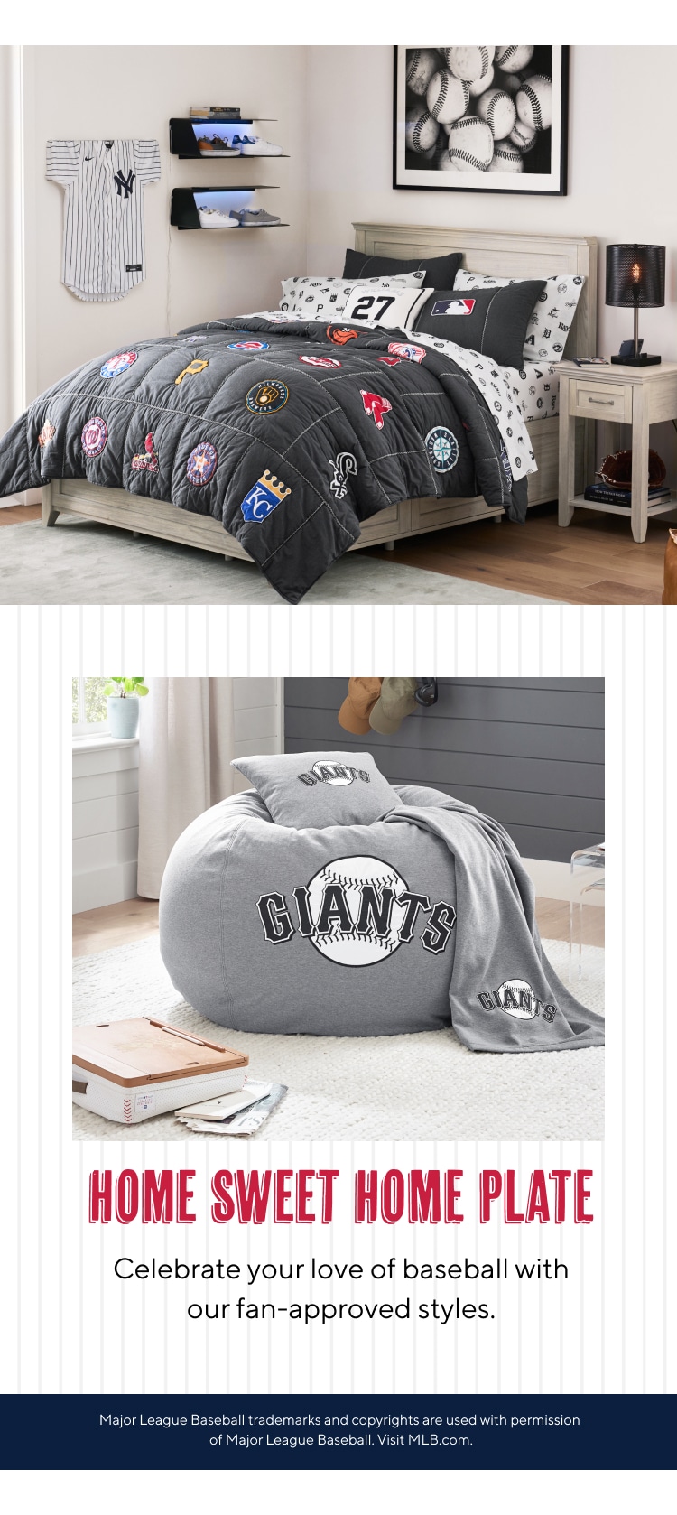 MLB Baseball Bedding Decor Pottery Barn Teen