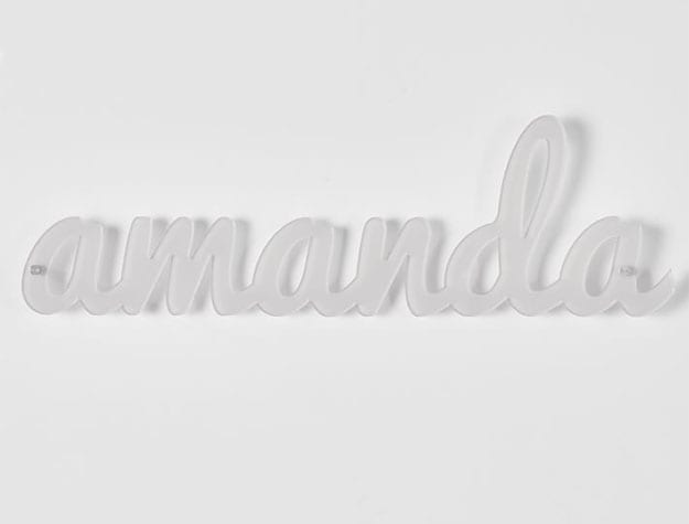 Laser cut acrylic name sign