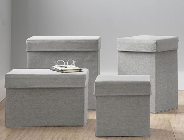 Fabric ottoman storage