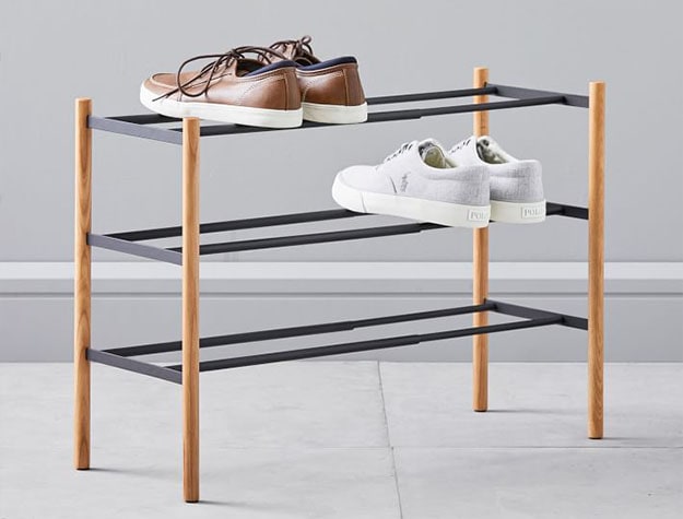 black wired 3-tiered shoe shelf