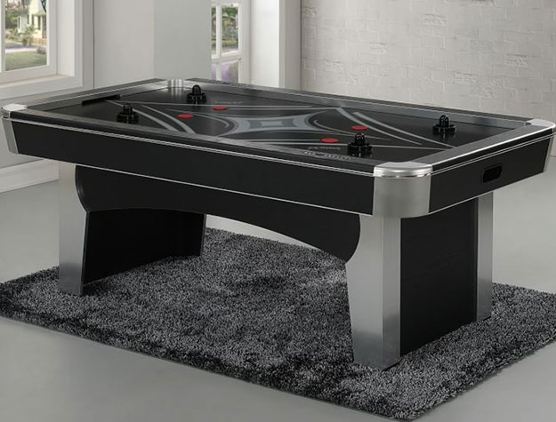Air hockey table on carpet