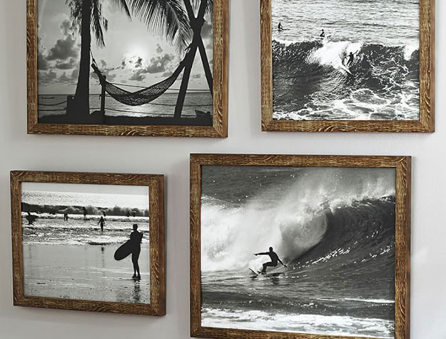 framed surfing memorabilia
