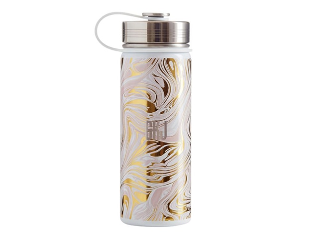 Marble blush gold slim water bottle