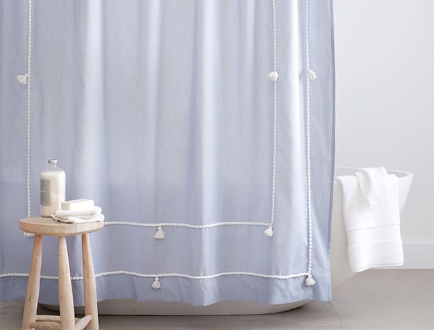 Classic tassel shower curtain