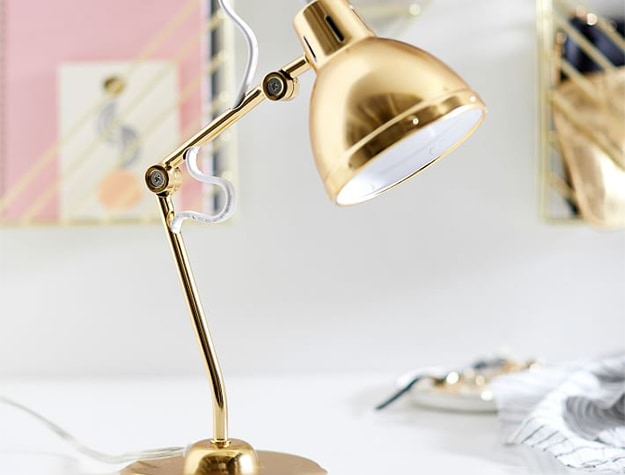 Metallic gold lamp