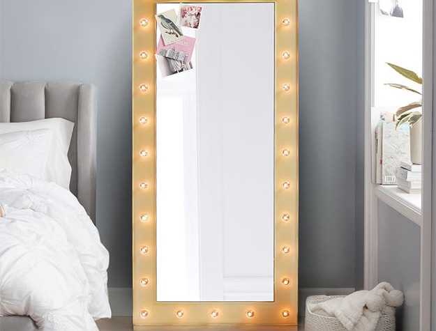 Marquee floor length light mirror