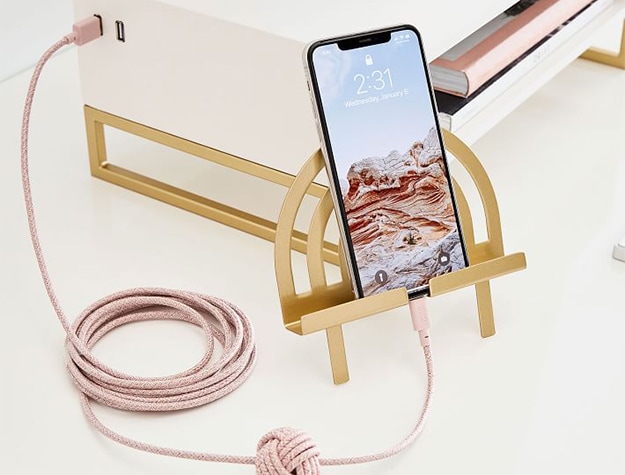 Gold rainbow phone/tablet holder