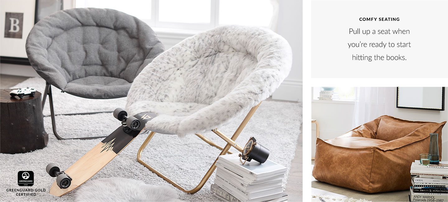 Comfy Seating – Pull up a seat when you're ready to start hitting the books. Comfy Seating – Pull up a seat when you're ready to start hitting the books.