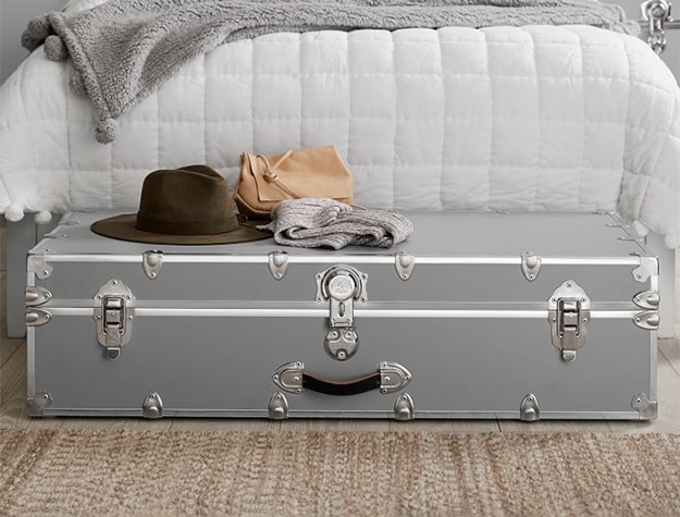 Silver trundle dorm trunk
