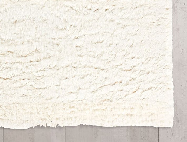 White textured rug