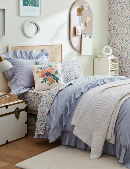 Pastel Petals Dorm Room