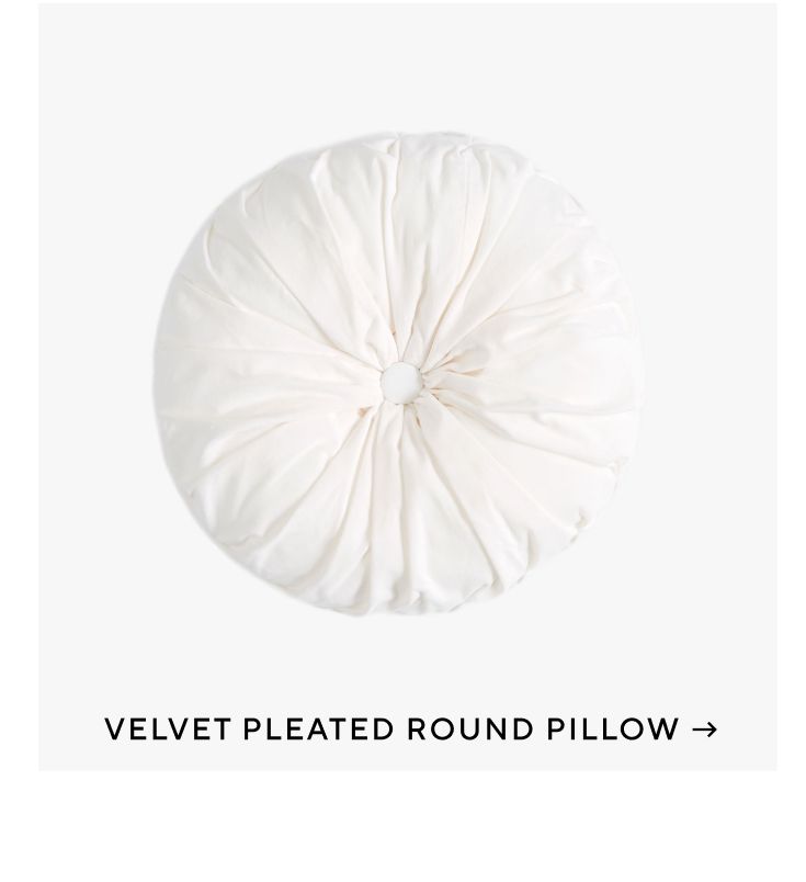 Velvet Pleated Round Pillow