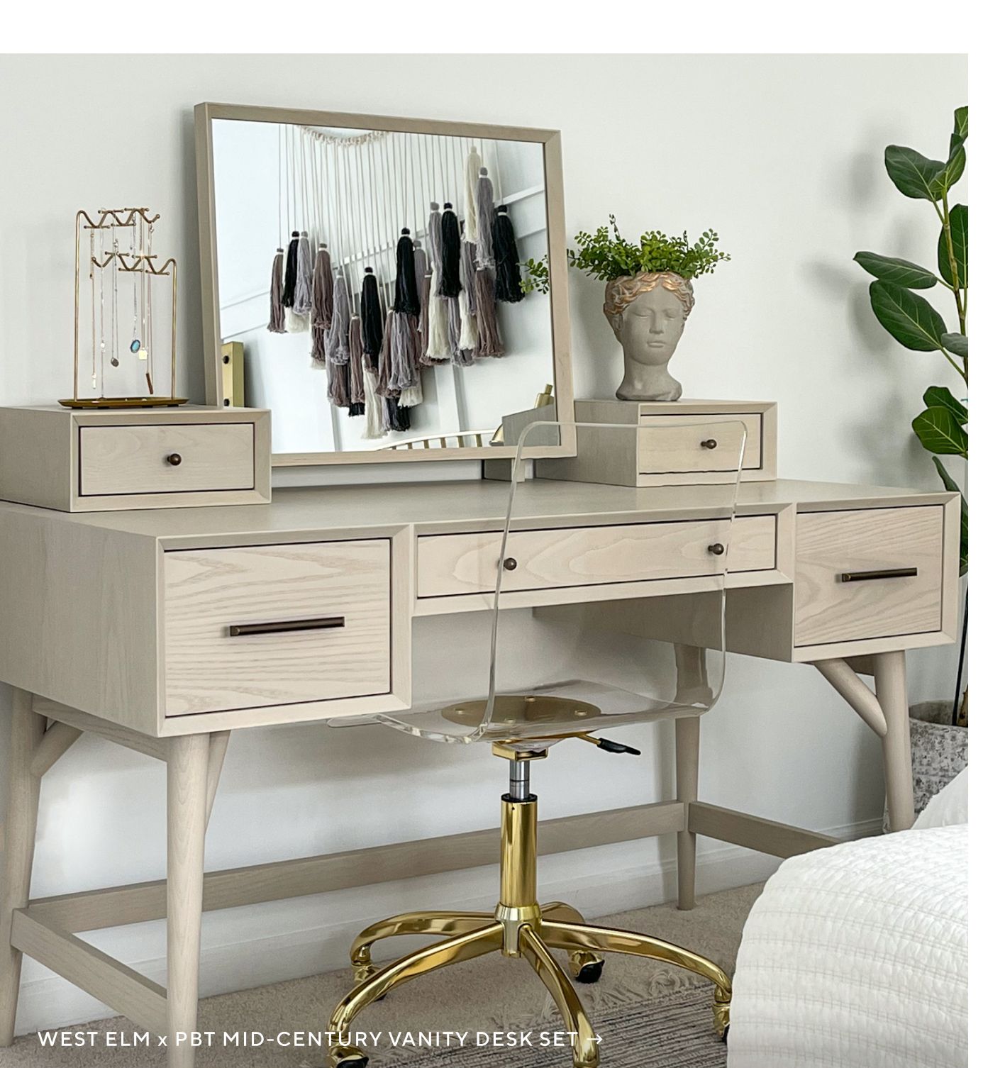 West Elm x PBT Mid-Century Vanity Desk Set